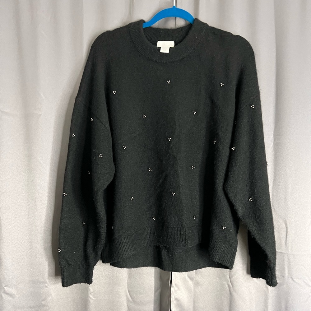 Woman’s H&M black beaded sweater large